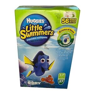 Huggies Little Swimmers Small 27ct Finding Dory Disposable Swim Diapers Wipes